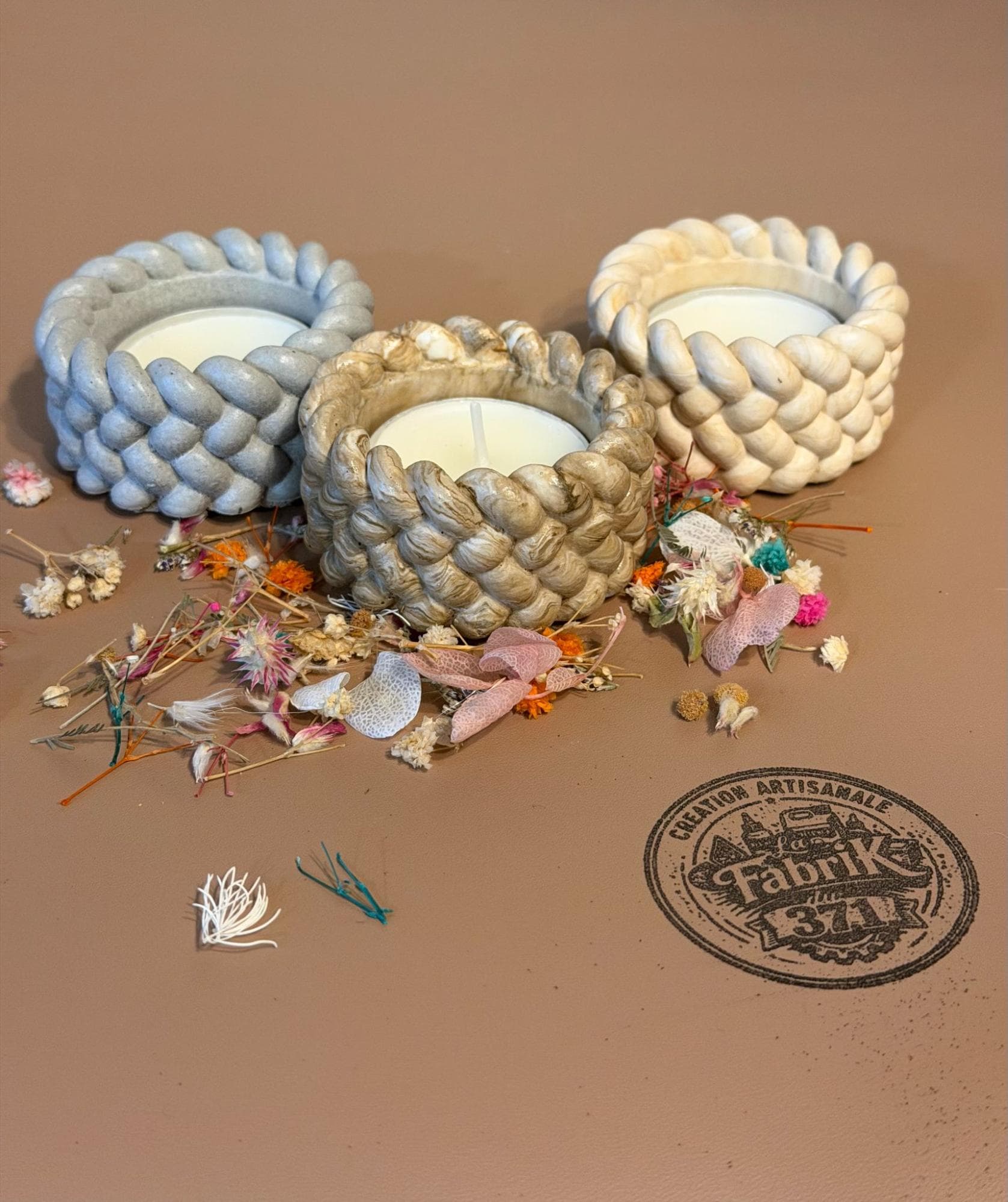 Petit bougeoir (lot de 3) - Création artisanale fait main